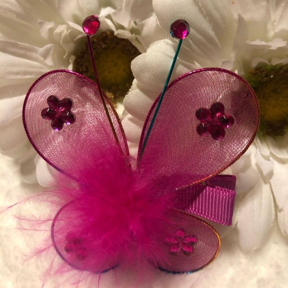 🌸3/$9🌸 Handmade Hot Pink Butterfly Hairbow